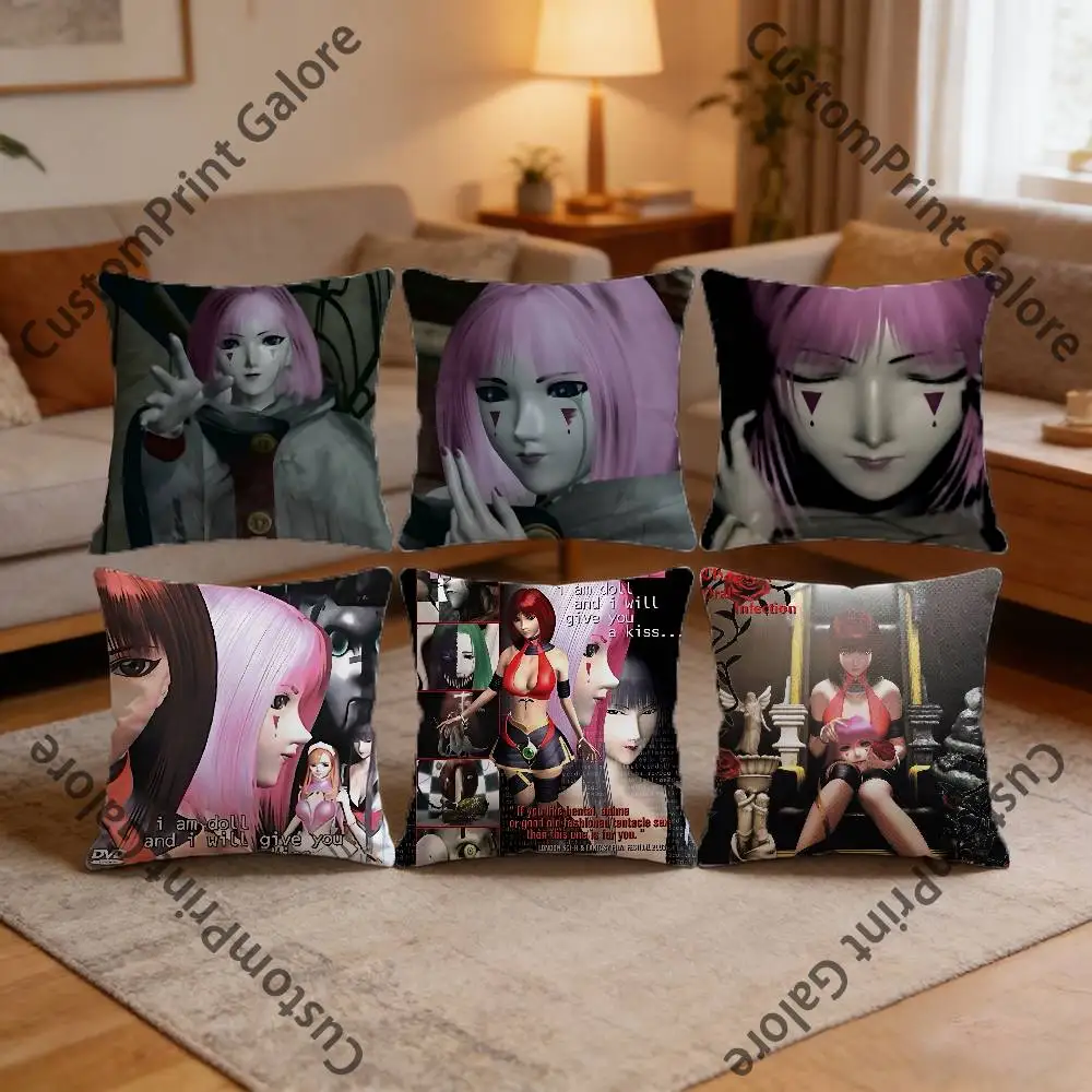 

M-Malice D-Doll Polyester Printed Pillow Cover Square 30 35 40 45 50 55 cm Soft for Sofa Bed Car Home Decor