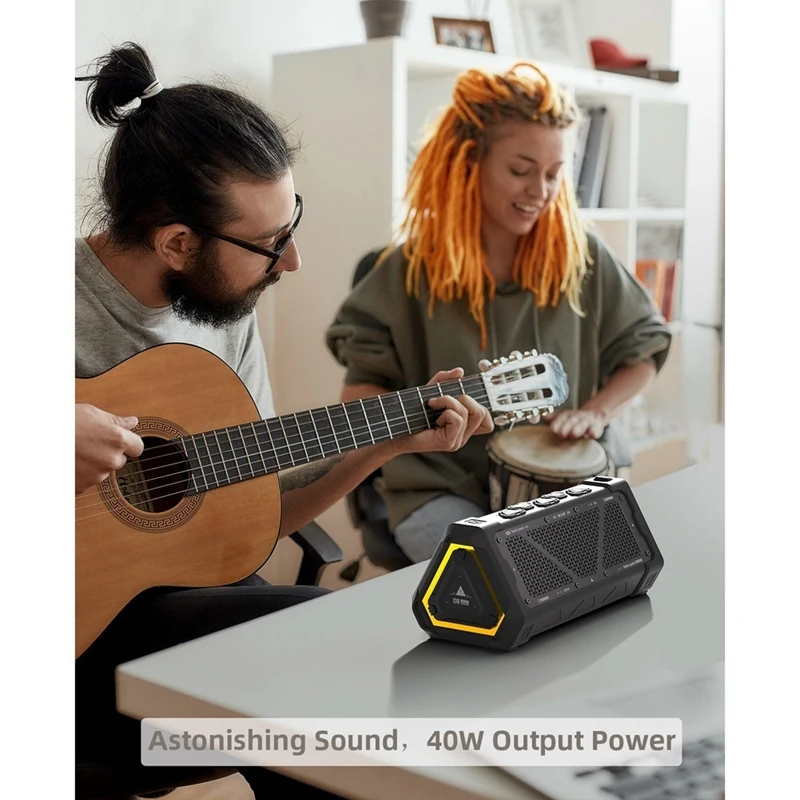 Super Sale Outdoor Bluetooth Speaker, 30W Output Power Bluetooth 5.3 Speaker ,Stereo Sound IPX7 Waterproof,Micro-SD Card,RGB Lig