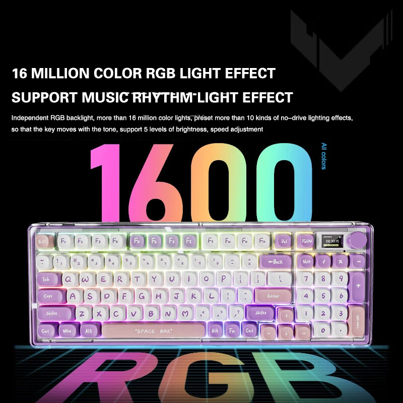 Imagem -04 - Wireless Bluetooth 3-mode Teclado Mecânico E-sports Gaming Rgb Office Mdg Altura K99