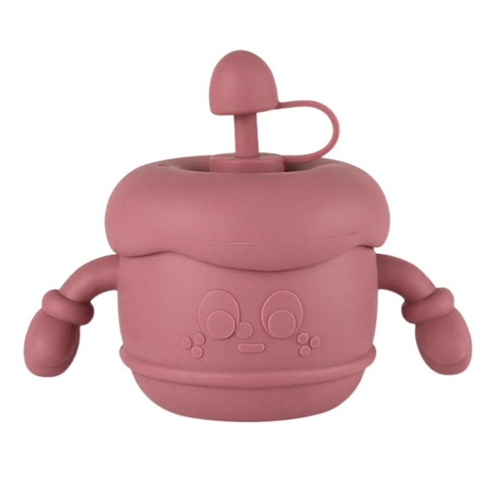 

Creative Baby Training Cup Soft Silicone Leakproof Toddler Sippy Cups Double Handle Non-Slip Grip Drinking Cups with Straws