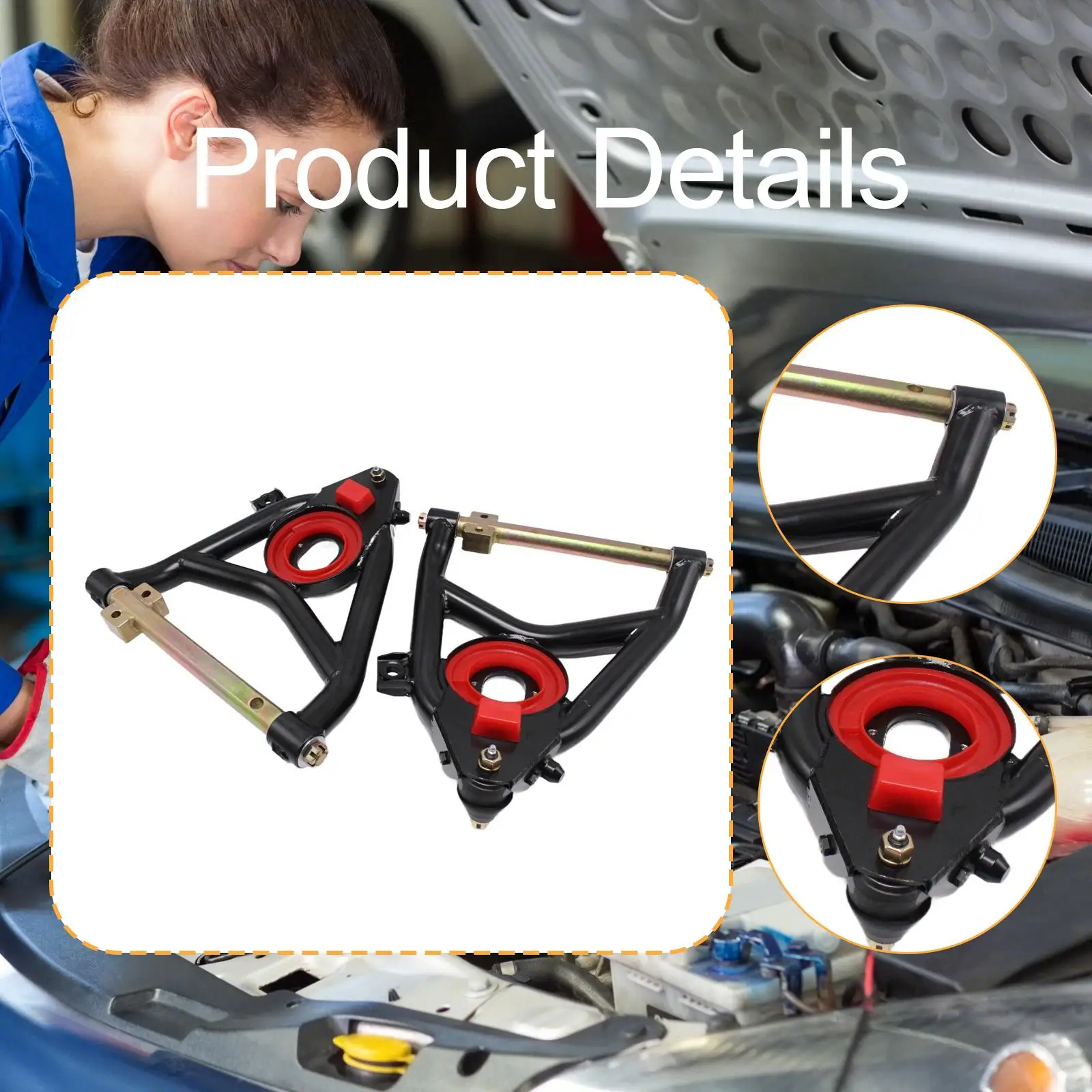 

Front Upper Lower Tubular Control Arm Kit Enhanced Car Suspension Upgrade for Chevy Bel Air 1958-1964 Vehicles