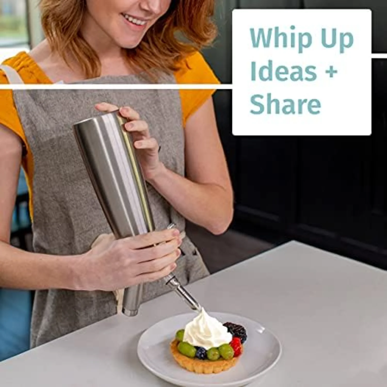 Whipped Cream Dispenser Stainless Steel - Professional Whipped Cream Maker - Gourmet Cream Whipper - Large 500ml / 1 Pint Capaci