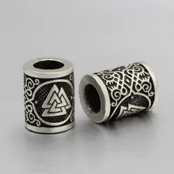 Vintage Antique Silver Hair Braid Beard Dreadlock Charms Hair Braid Clips Cuffs Rings Braiders Large Hole Bead Hair Accessories