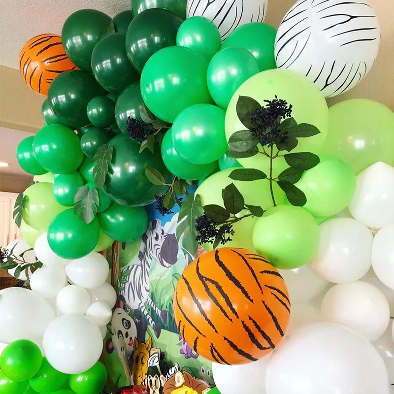 20pcs/set Tiger Leopard Zebra Print Animal Latex Balloons Baby Shower Party Decor Globos Kids Jungle Birthday Decoration Supplie