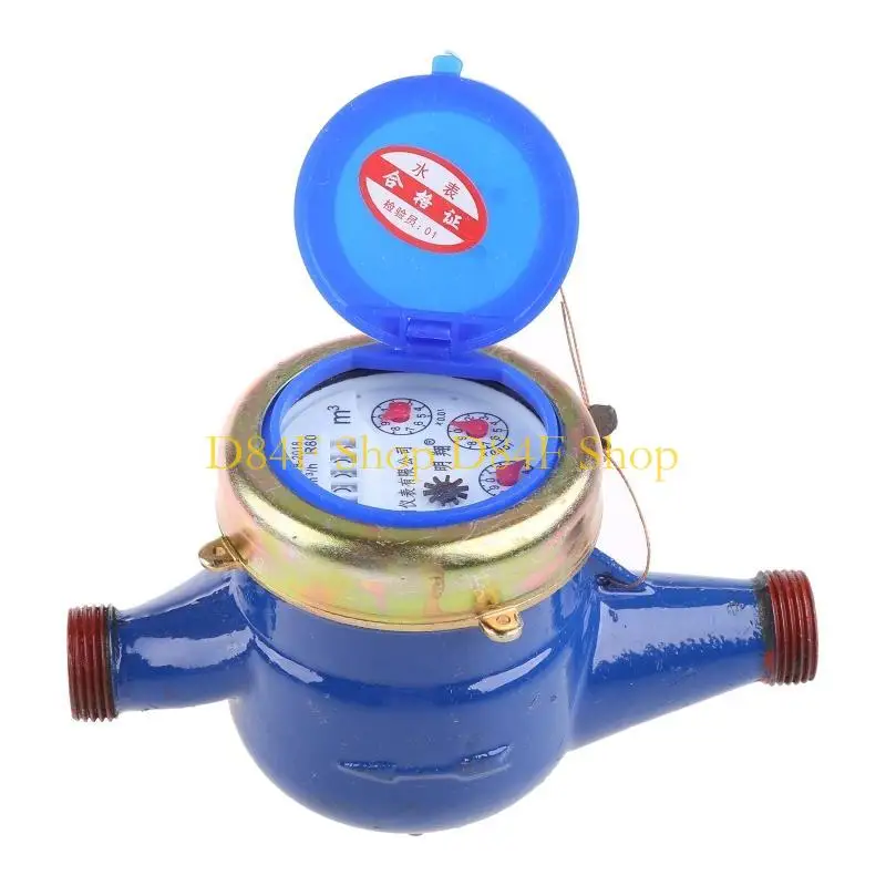 D84F WaterFlow Meter Water Meter 15mm Cold Water Meter withFittings for Garden & Home Usage