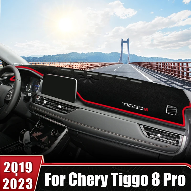 

For Chery Tiggo 8 Pro 2019 2020 2021 2022 2023 Car Dashboard Cover Mat Anti-UV Non-Slip Pad Instrument Panel Carpets Accessories