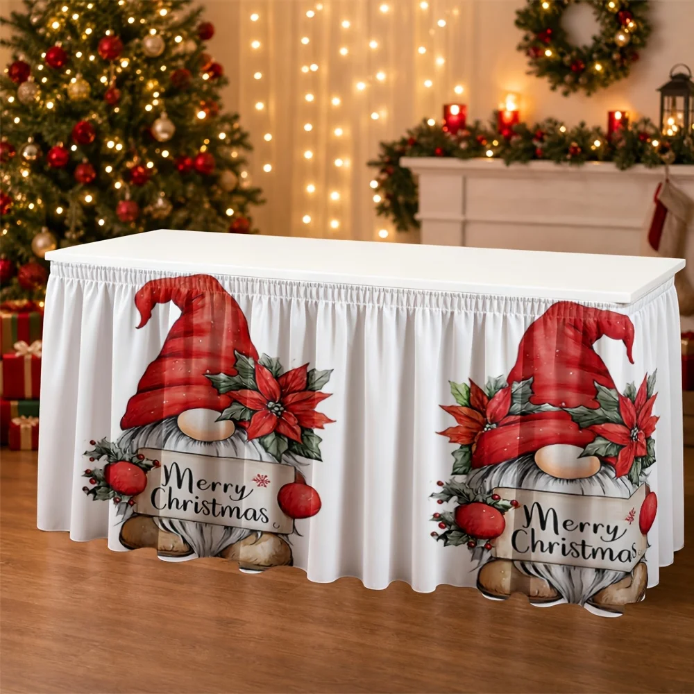 One Christmas Velcro nylon hook tablecloth for a Christmas buffet table.