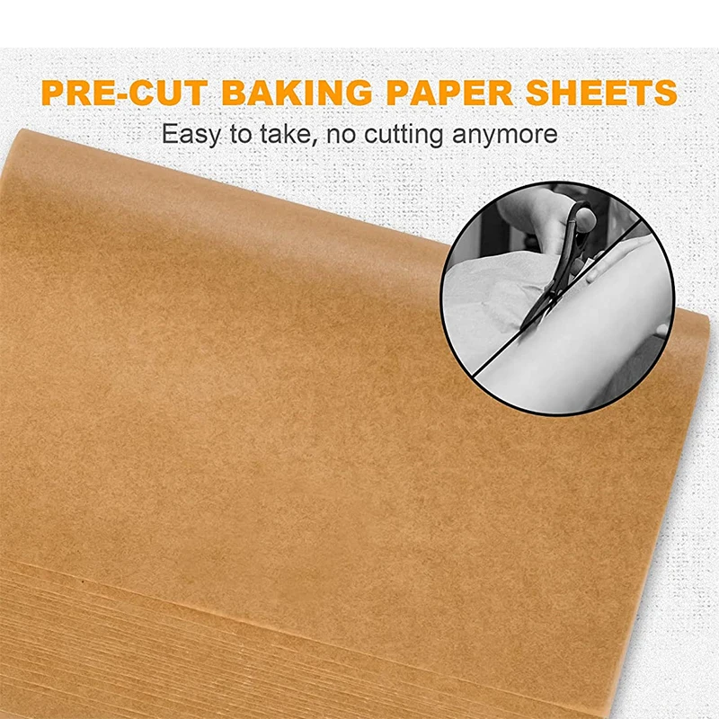 LMETJMA 100 Pcs Parchment Paper Baking Sheets Non-Stick Precut Baking Parchment Baking Paper Will Not Curl Burn Wax Paper JT70