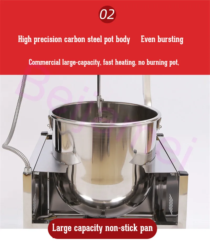 Máquina automática de fazer pipoca comercial 36cm pote esférico cinema milho popper máquinas