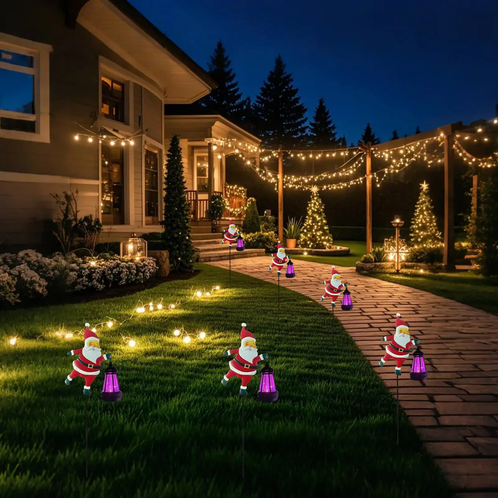 

Christmas Solar Lights Ground Lamp Festive Holiday Yard Decoration Outdoor Solar Christmas Lights For Lawn Pathway Walkway Patio