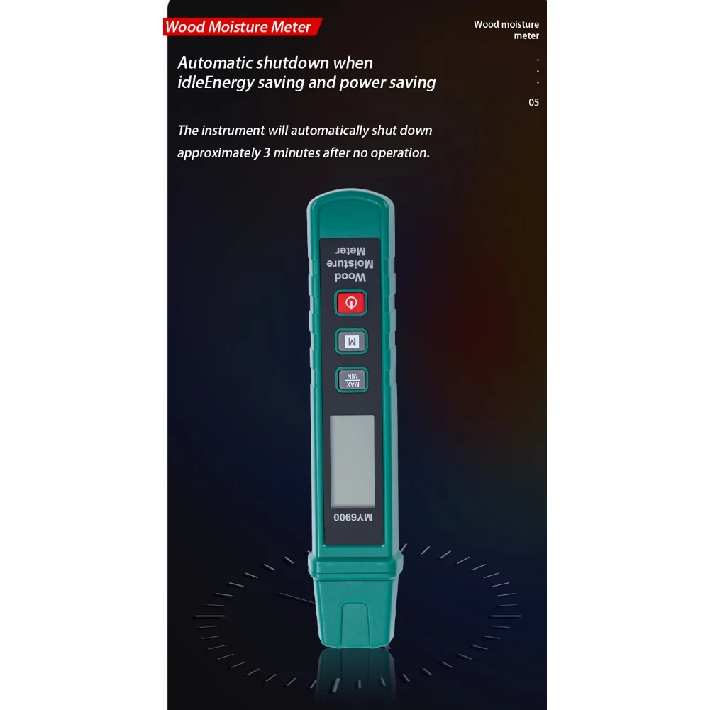 Moisture Meter MY6900 for Home Improvement Carpentry Flooring and Masonry Inspection 16.3x3.2x3.1cm 62g Portable