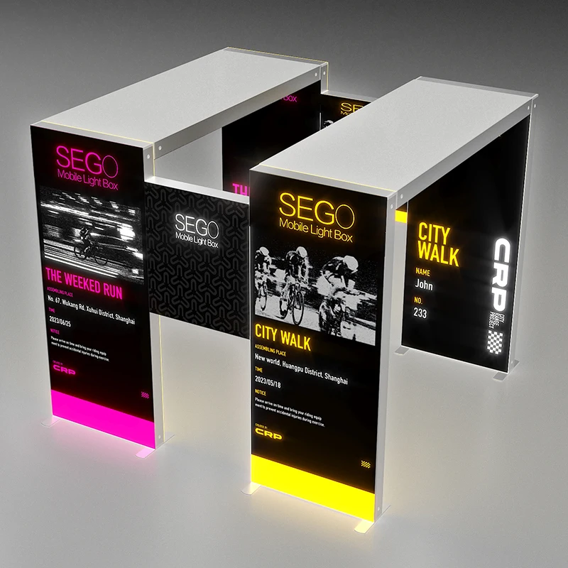 Nouvelle conception d'exposition personnalisée pour les caissons lumineux SEGO de stand d'émission commerciale d'affichage à fonctions multiples dans l'événement