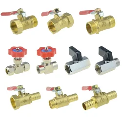 Brass Shutoff Ball Valve 6mm 8mm 10mm 12mm Barb Water Air Pneumatic Needle Valve Connector 1/4 3/8 1/2 Male Pipe Fitting Adapter