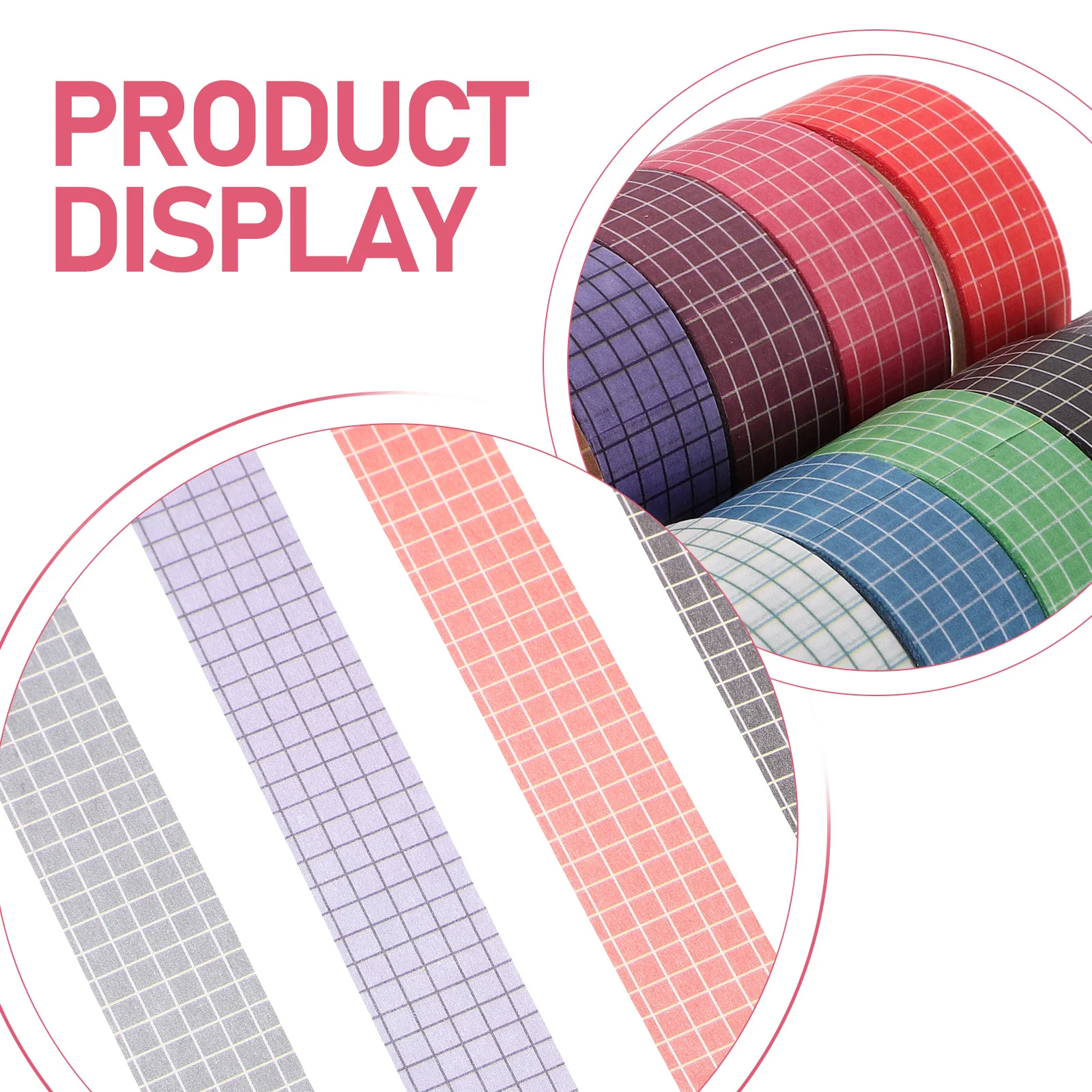 12pcs 12 Rolls Japanese Washi Tape Set Grid Pattern Decorative Colorful Masking Tape For Journaling Scrapbooking Diy Crafts