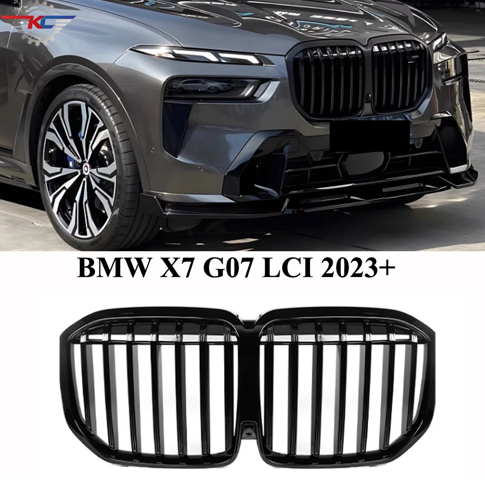 

For BMW New X7 G07 LCI 2023-IN Glossy Black Kidney Grille Front Bumper Car Decoration Part