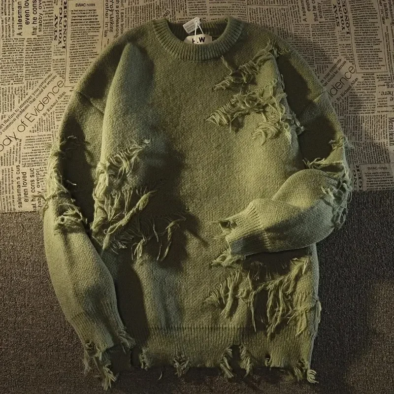 

New Fashion Design for Autumn/Winter 2024 Vintage High Street Ripped Sweater Knitwear