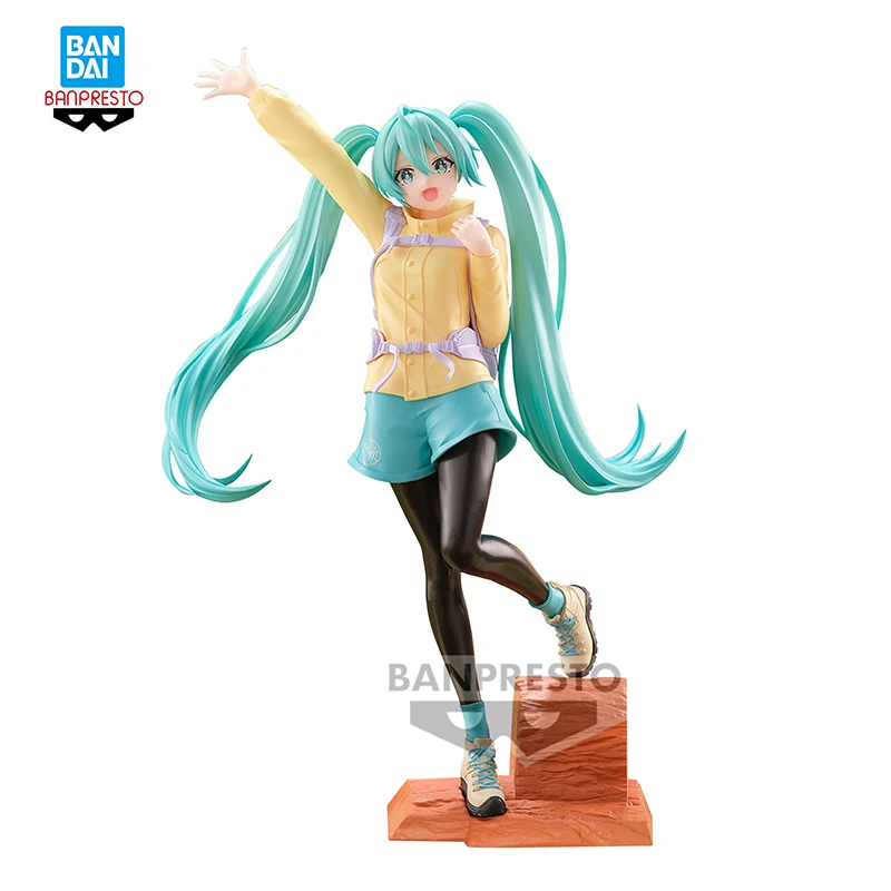 バンダイ-初音ミクアニメアクションフィギュアモデルおもちゃ、ボーカロイドギフト、休日の思い出、オーナメント人形、20cm、オリジナル