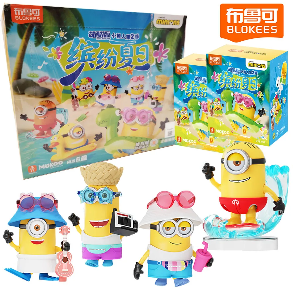 

New Original Blokees Minions Blind Box Cool Edition Kawaii Custom Collectible Toys Tabletop Ornament Festival Gifts for Teens