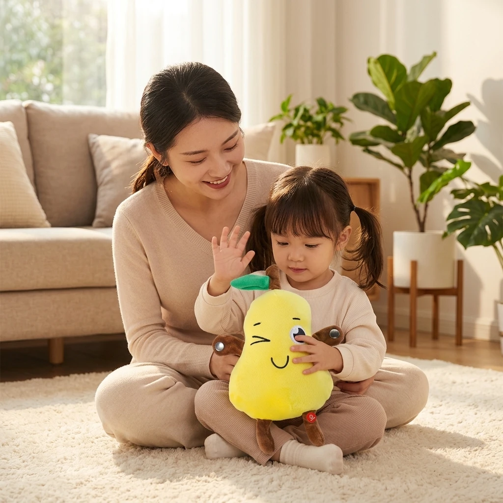 Musical Toy Soft Interactive Fruit Beat Piano for Toddlers Preschool Education Gift Infant Motion Sensing Plush Doll Toy