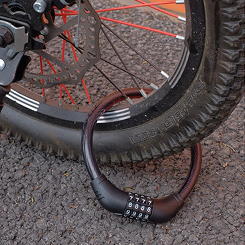 Reinforced Motorcycle 4-digit Code Anti-theft Lock Reinforced Mountain Bike Road Bike Security Lock Portable Accessories