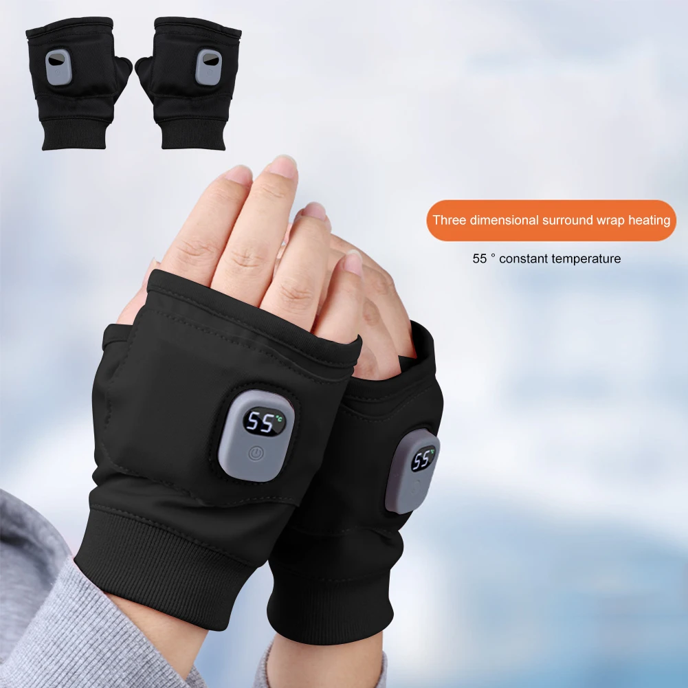 Rechargeable Electric Gloves Wireless Electric Cycling Gloves USB Charging Heated Gloves for Outdoor Riding Self-Heating Gloves