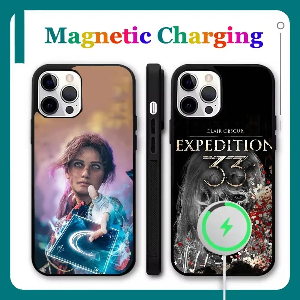 

Clair Obscur E-Expedition 33 Phone Case For iPhone 16,15,14,13,12,11,Pro,Max,Plus,Mini,SE New Magsafe Magnetic Wireless Charging