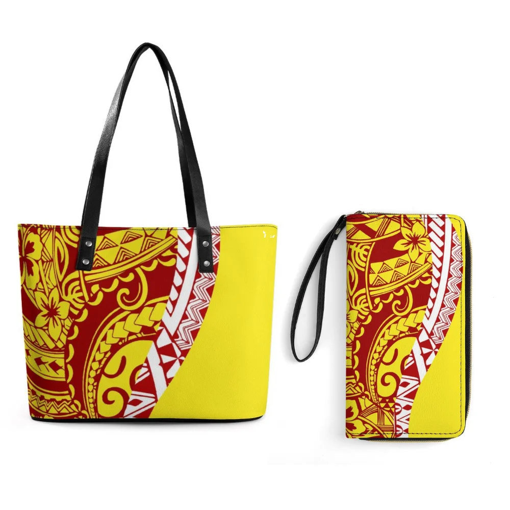 

Tax Included Polynesian Ladies' Shoulder Bag Handbag, Long Wallet Set 2025 New Design Customizable Handbag
