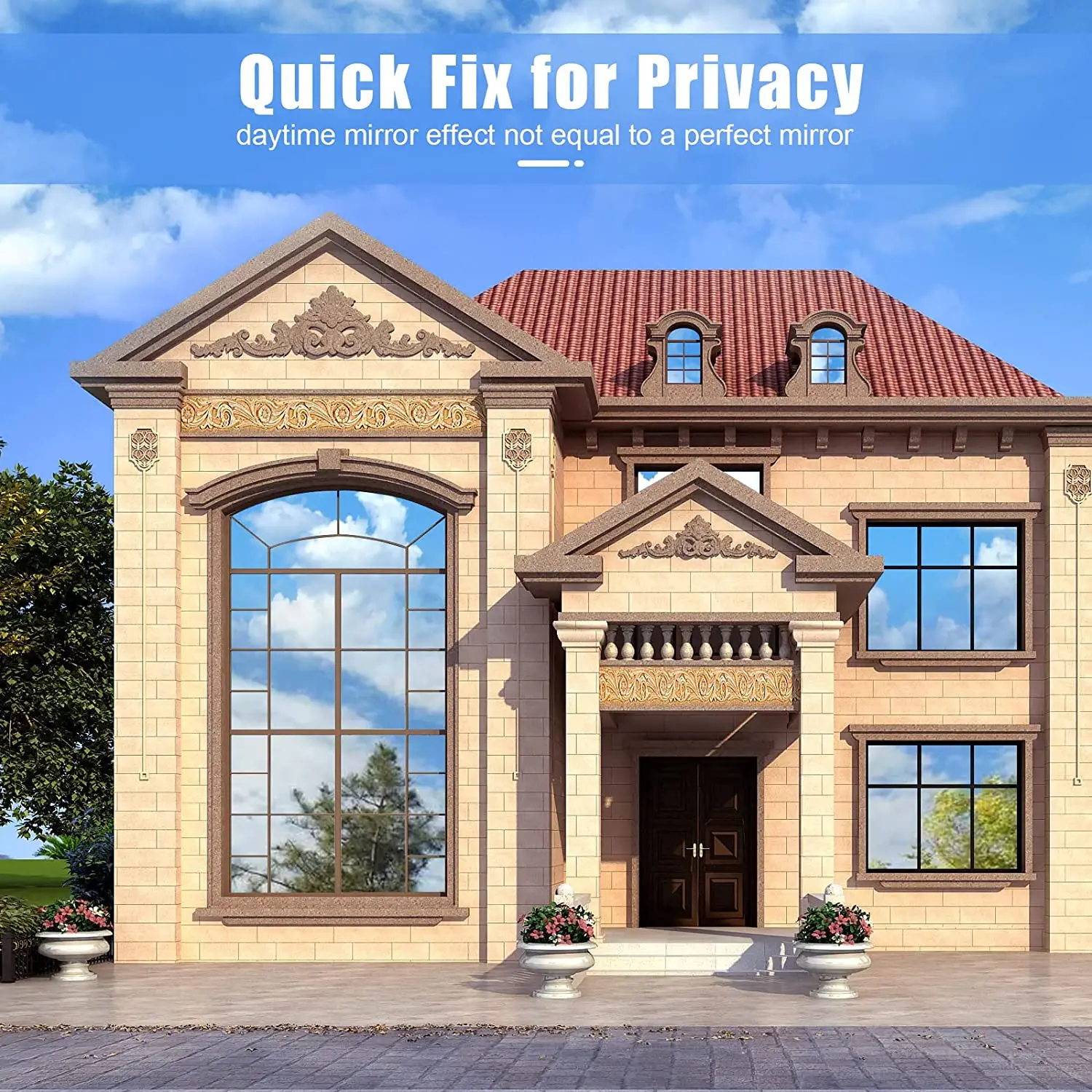 One Way Mirror Reflective Window Film Stained Glass Vinyl Self Adhesive Solar Film for Home Building Heat Control Window Sticker