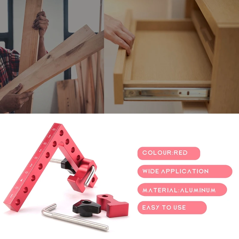 90 Degree Positioning Squares Right Angle Clamps, Aluminum Alloy L-Type Corner Clamp Woodworking Carpenter Clamping Tool