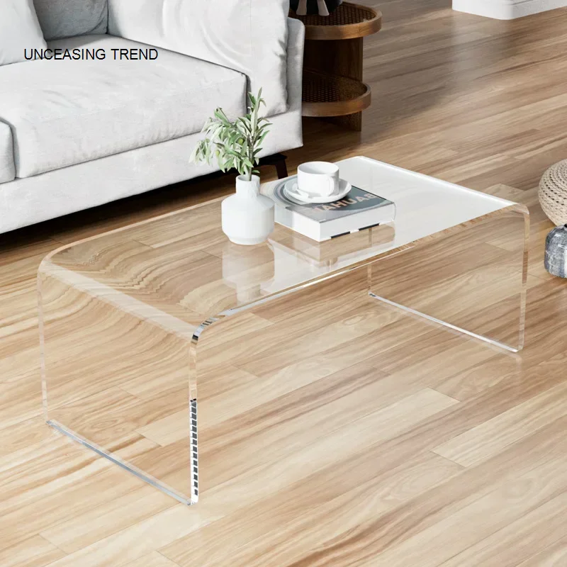 Nordic Minimalist Transparent Acrylic Side Table Living Room Sofa Side Table Bedroom Bedside Table Bed Desk Multi-Function