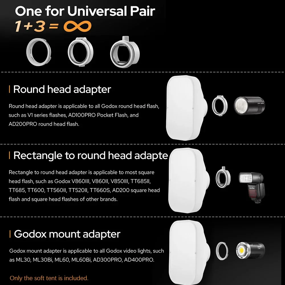 Cupola di diffusione ML-CS1625/ML-CD15 per V1 AD200PRO V860III V850II TT685II TT600 TT520II AD300PRO Falsh Fotografia