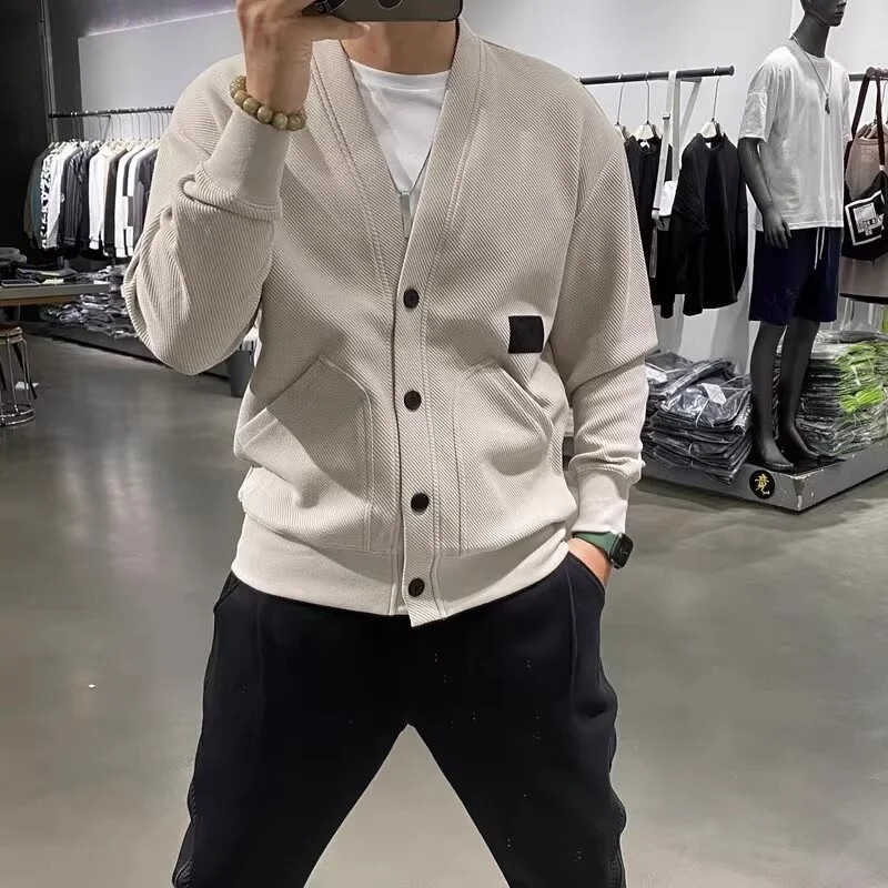 

Men's ort Svel V-Ne Jaet Autumn Winter plus Size Workwear Long Sve Sweatirt Cardigan Commuting Outerwear