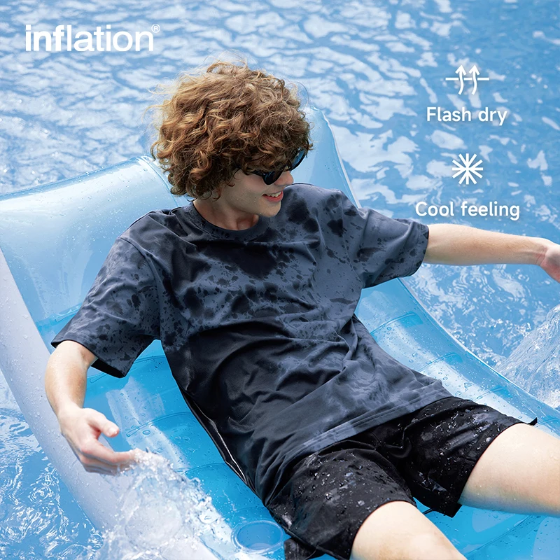 INFLATION Unique Fabric Mint T shirt Men Anti-microbial Sweat UPF50+ Quick Drying Tees Unisex Outdoor Cotton tshirt