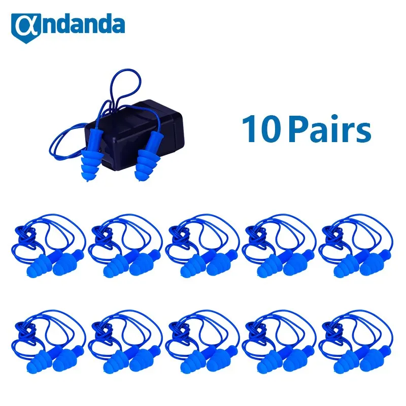 Andanda Ear Plugs 1/2/ 5/10 Pairs Noise Reduction Sound Insulation Ear Protector Anti Noise Snore Earplugs Security Protection