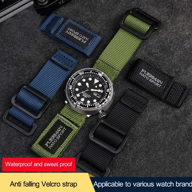 For Seiko Luminox Mido Citizen Tissot Watch Strap Waterproof High Quality Nylon Watchband Outdoor Sports 20mm 22mm 24mm