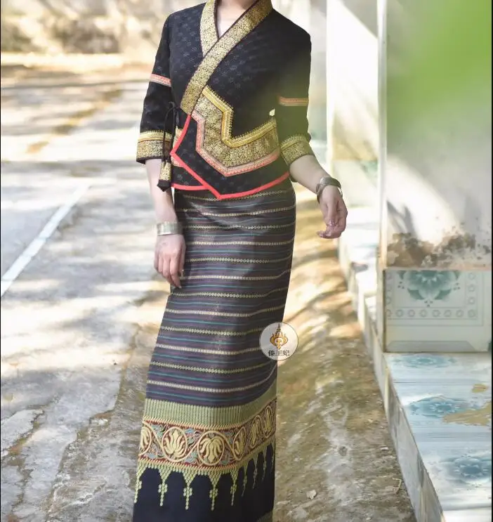 

Traditional Thai Woman Dress Songkran Thailand Laos Vintage Southeast Asia Lace
