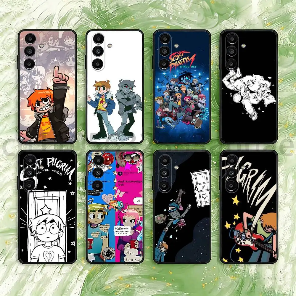 

S-Scott Pilgrim Phone Case For Samsung S25,24,21,22,23,S30,Ultra,S20,Plus,Fe,Lite,Note,S10,S9,Black Soft Shell