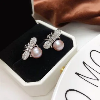 

Серьги-гвоздики с пресноводным жемчугом – французский шик, непринужденный стиль, модные и универсальные, идеально подходят для Instagram, трансграничная электронная коммерция