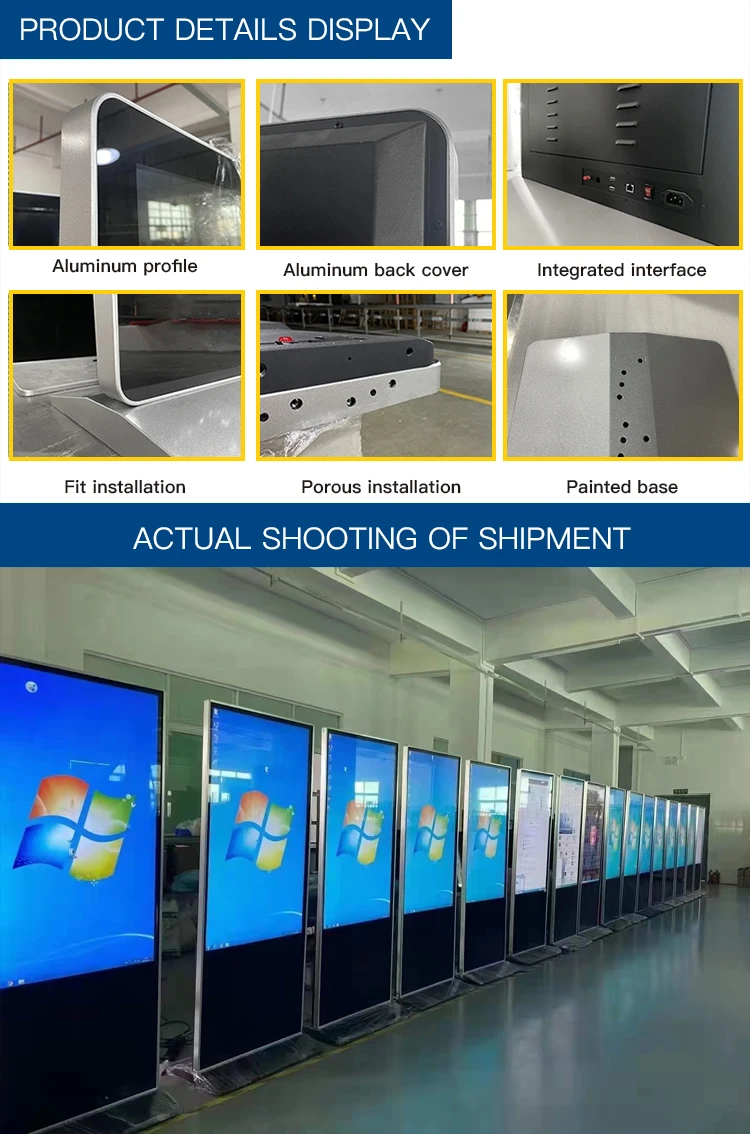 Floor Standing Indoor 43 Inch LCD Advertising Display Touch Interactive Screens Ad Kiosk Stand Alone Machine view 5