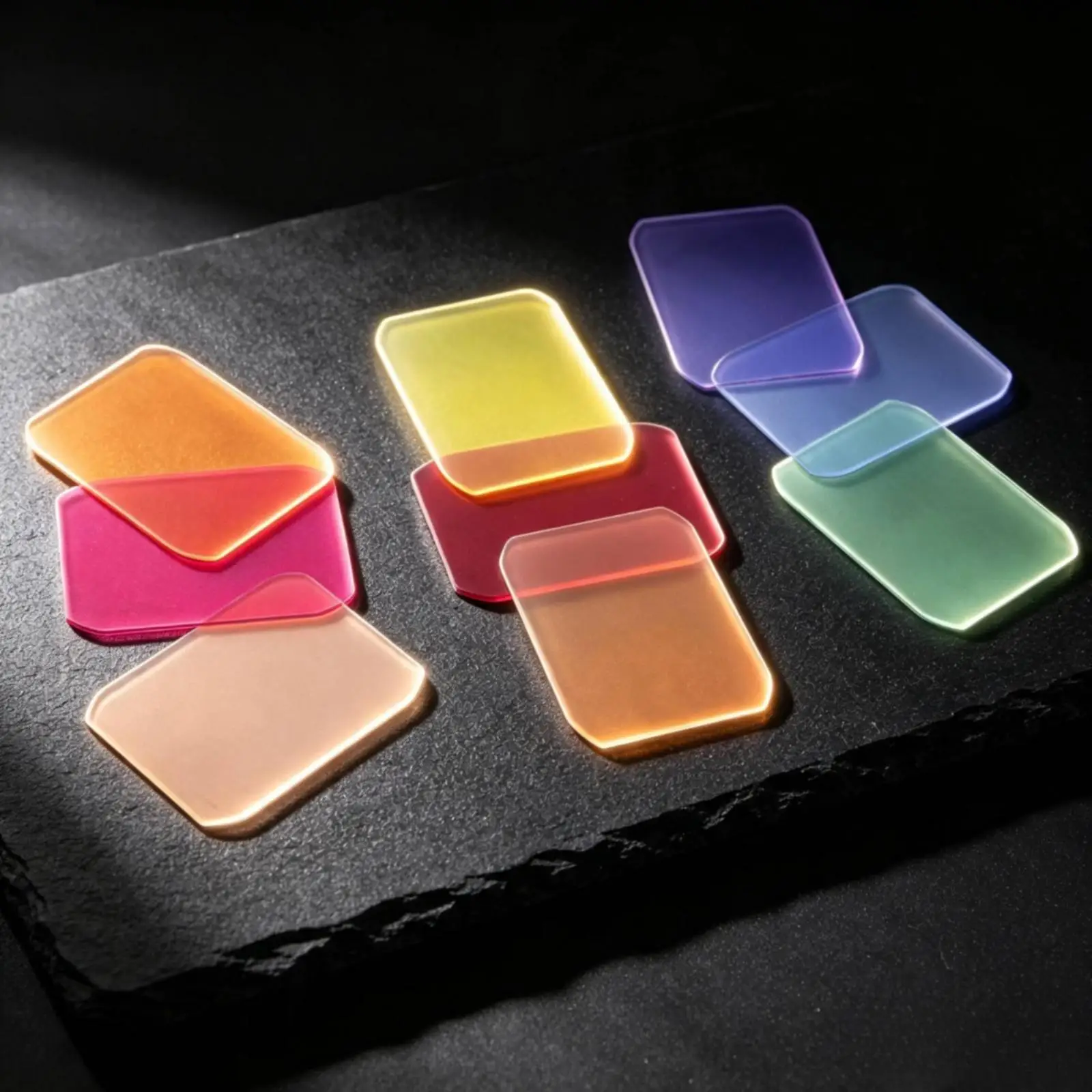 9 Pieces Gel Filters with Rounded Corners Thin Translucent Color Gels Portable