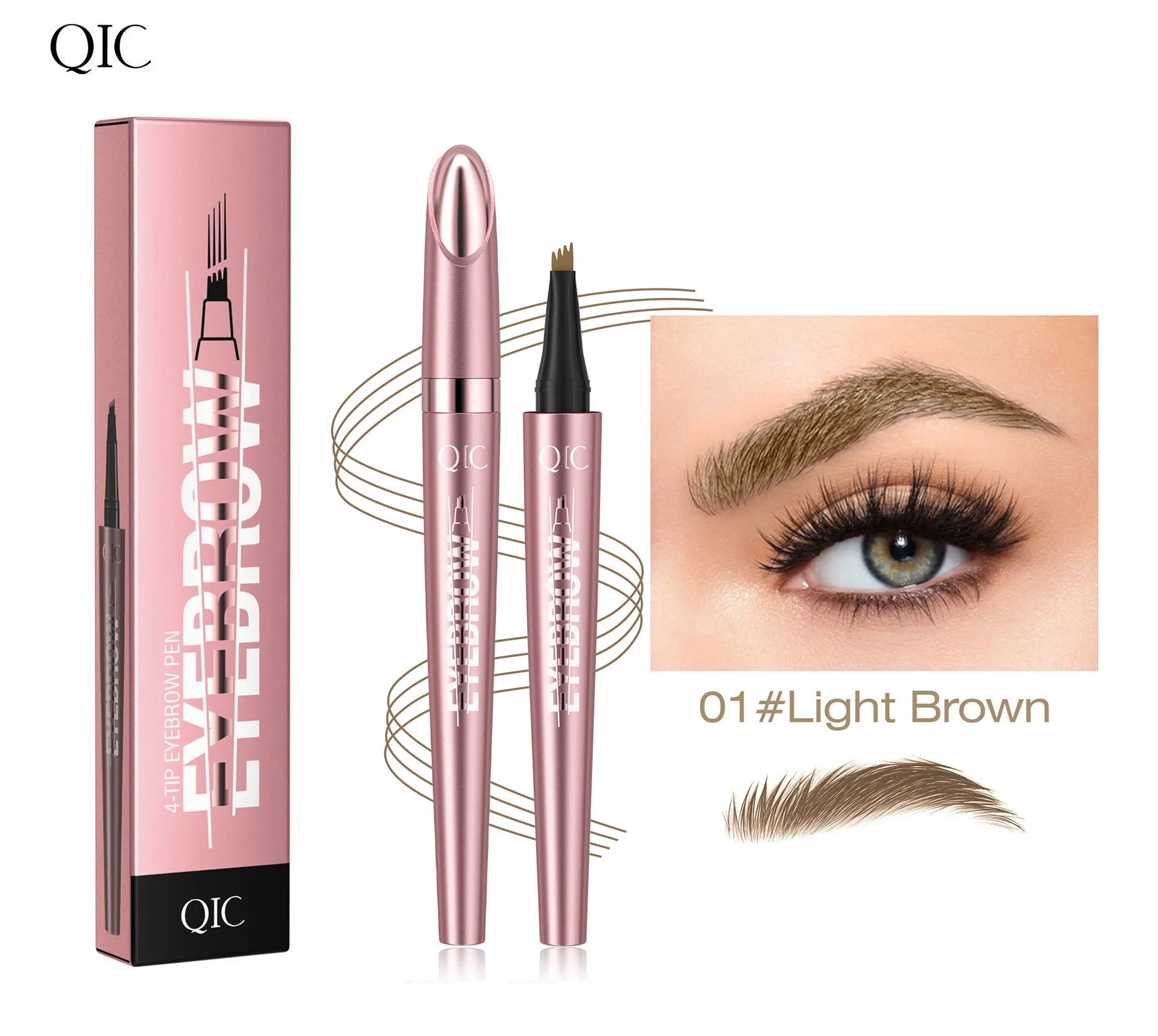 4 Point Liquid EyeBrow Pencil Against Water Waterproof Color for Eyebrow Pencil Sharpener Long Professional Tattoo Lasting Art