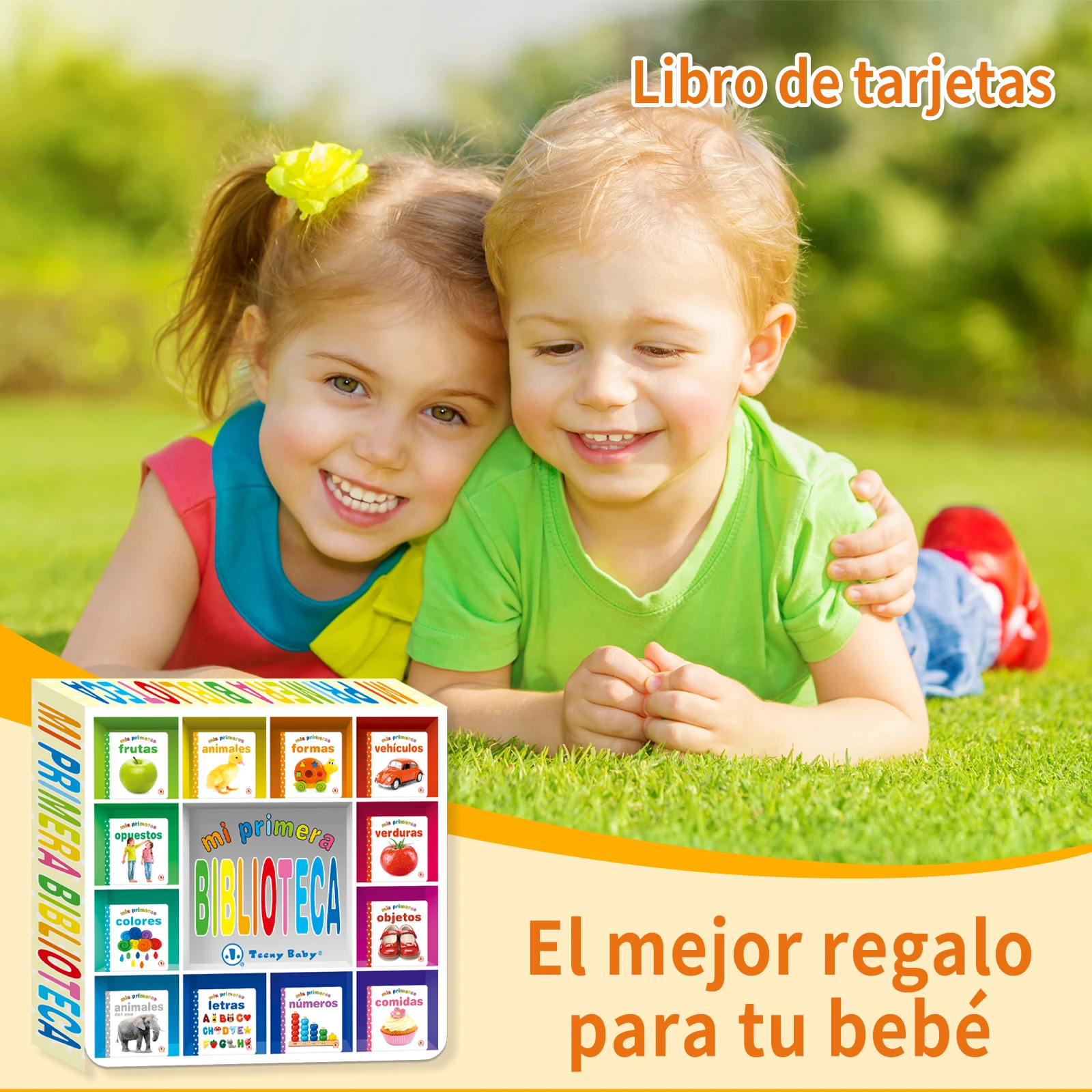 1 Set Of 12 Children\'s Educational Flip Books, Reading Pictures And Words To Improve Baby\'s Cognition Spanish Boxed Set