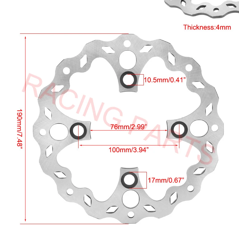 Universal Rear and Front Brake Discs Rotor Stainless Iron For Tuttio Soleil 01 Electric Dirt Bike E-bike Motorcycles Accessories
