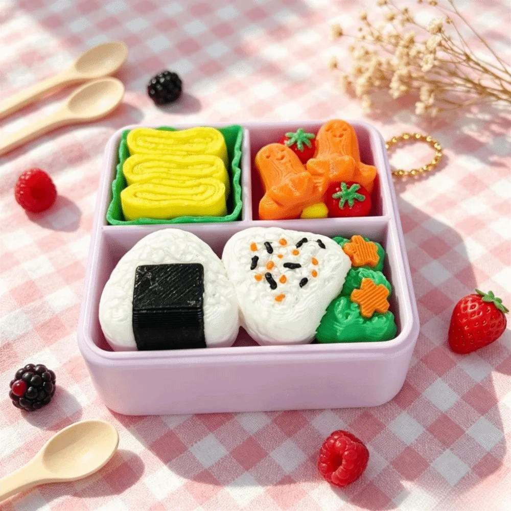 Fidget Clicker Finger Button Clicker Keychain Clicker Sound Rice Ball Keycap Keychain Sushi Pendant Fidget Keychain Party Gift
