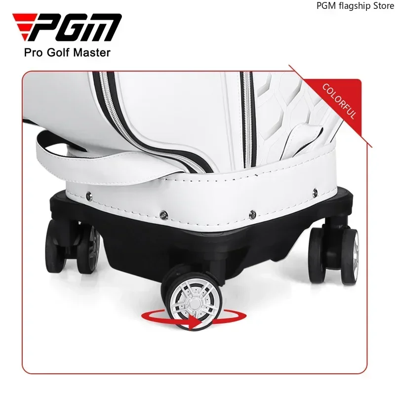 PGM Golf Bag Air Consignment Universal Four-wheel Telescopic Bag Microfiber Leather Double Ball Bag Cap QB129