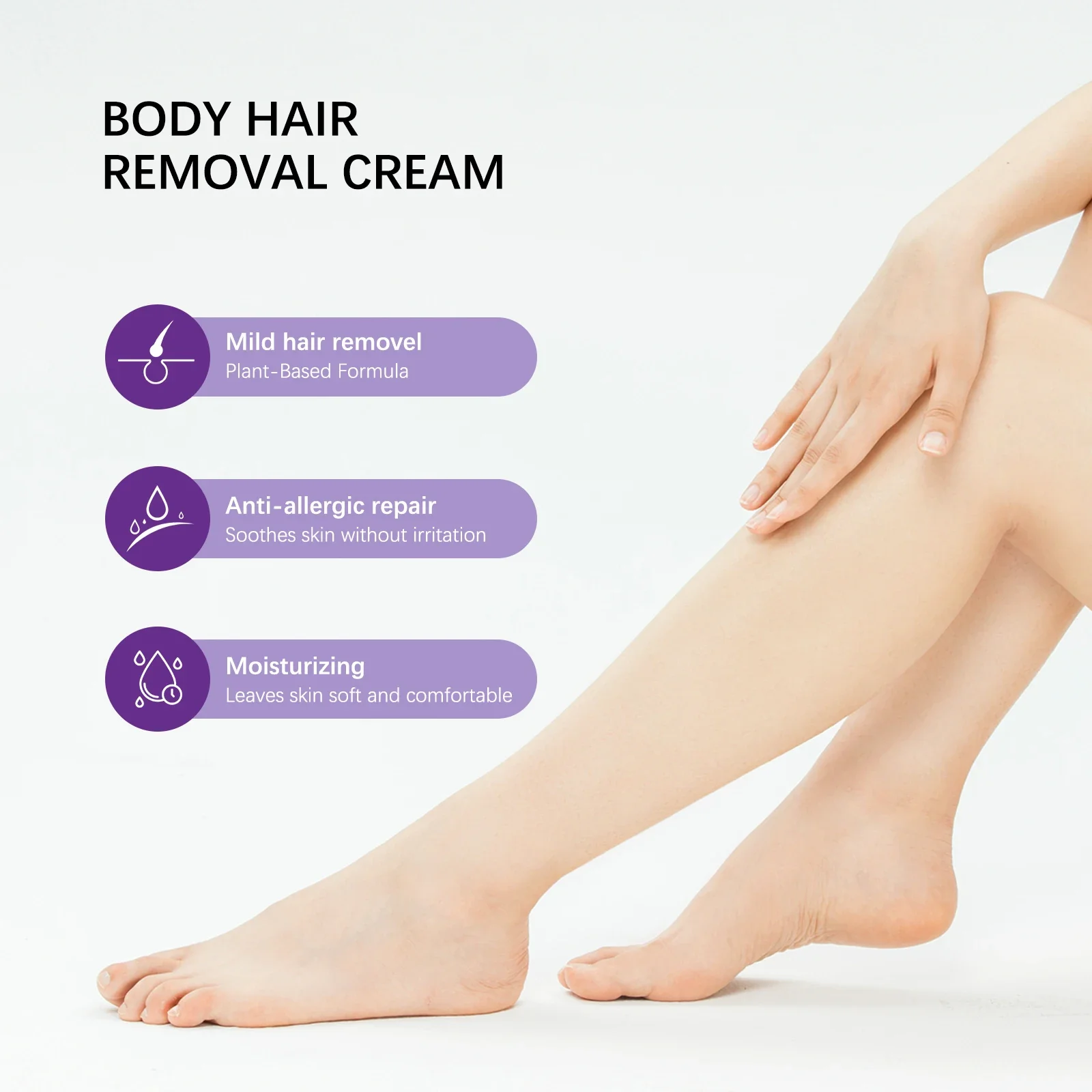 كريم إزالة شعر الجسم 100 مل من GROEI للذراع والإبط والساقين كريم إزالة شعر لطيف وفعال للجنسين، نعومة تدوم طويلاً #5