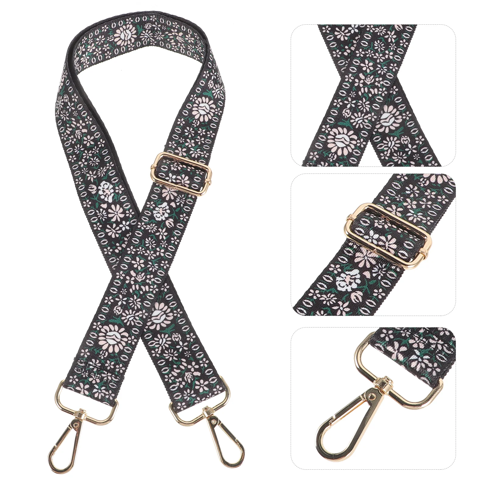 

Musical Instrument Strap Vintage Banjo Belt Acoustic Guitar Accessories Floral Pattern Supply Locks for Bass