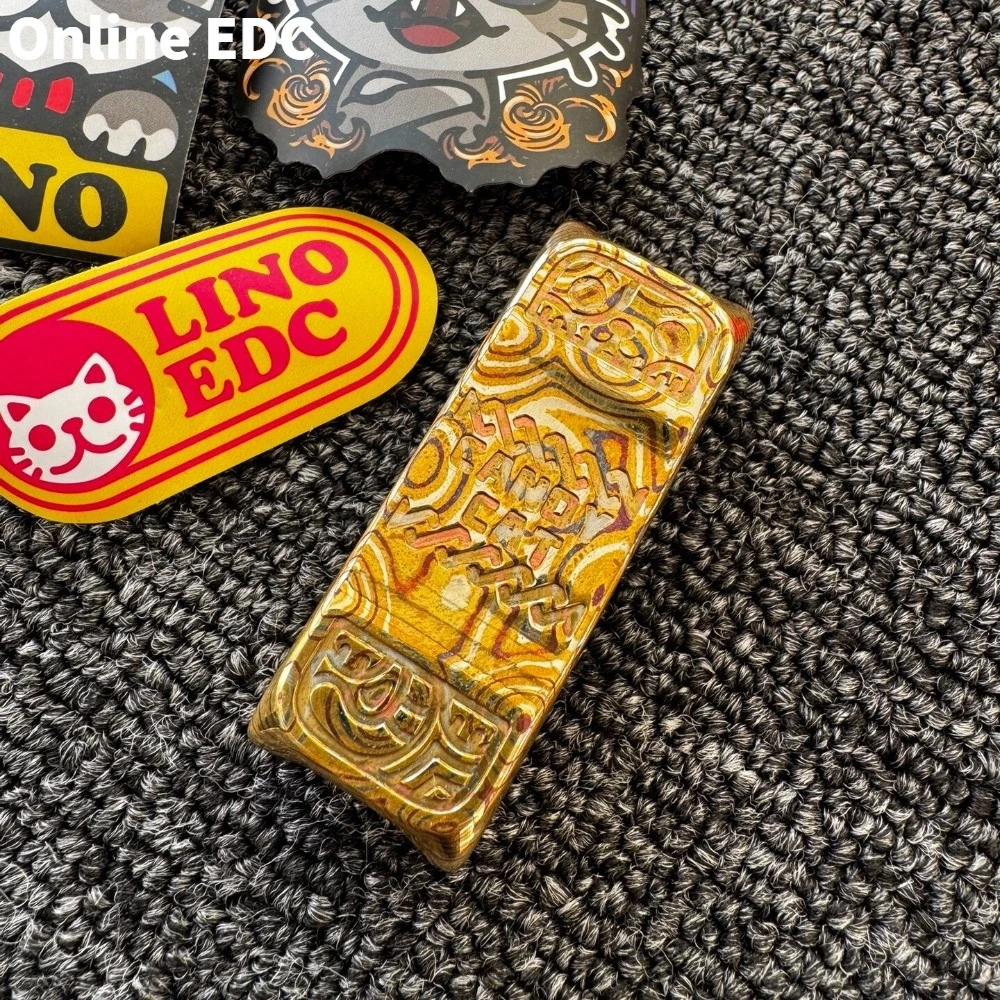 Pre-instalado LINO EDC Limbo Mokume Push Slider Mecánico Fidget Slider Juguete para aliviar el estrés Accesorios de escritorio de oficina