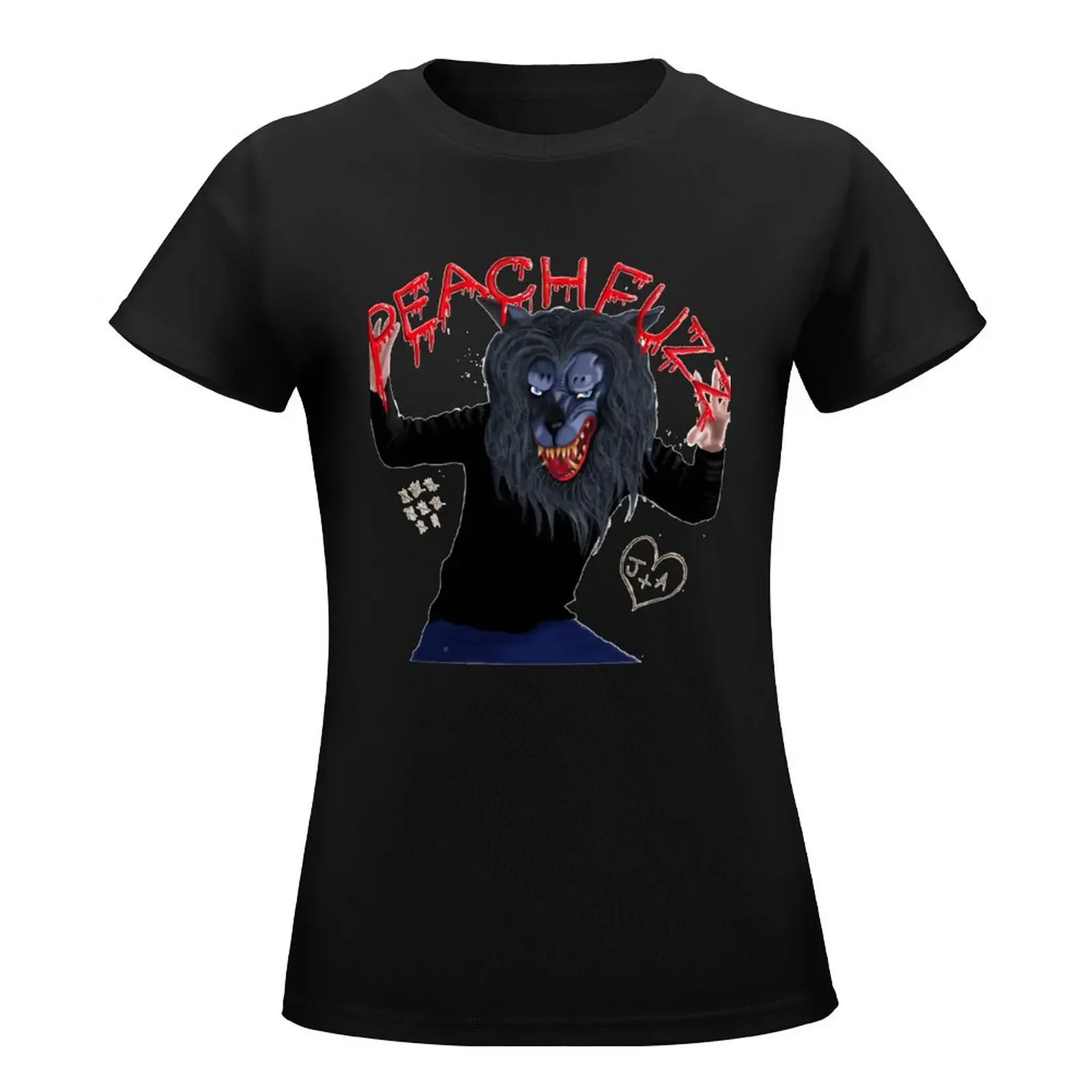 Creep - HQ Peachfuzz Werewolf Mask Pose T-Shirt shirts graphic tees aesthetic clothes Blouse fashion woman blouse 2024