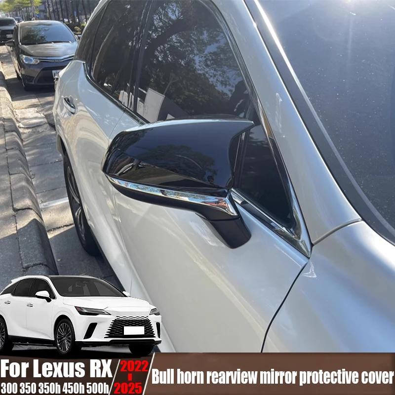 

For Lexus RX 300 350 350h 450h 500h 2022-2025 bull horn rearview mirror protective cover car exterior decoration accessories